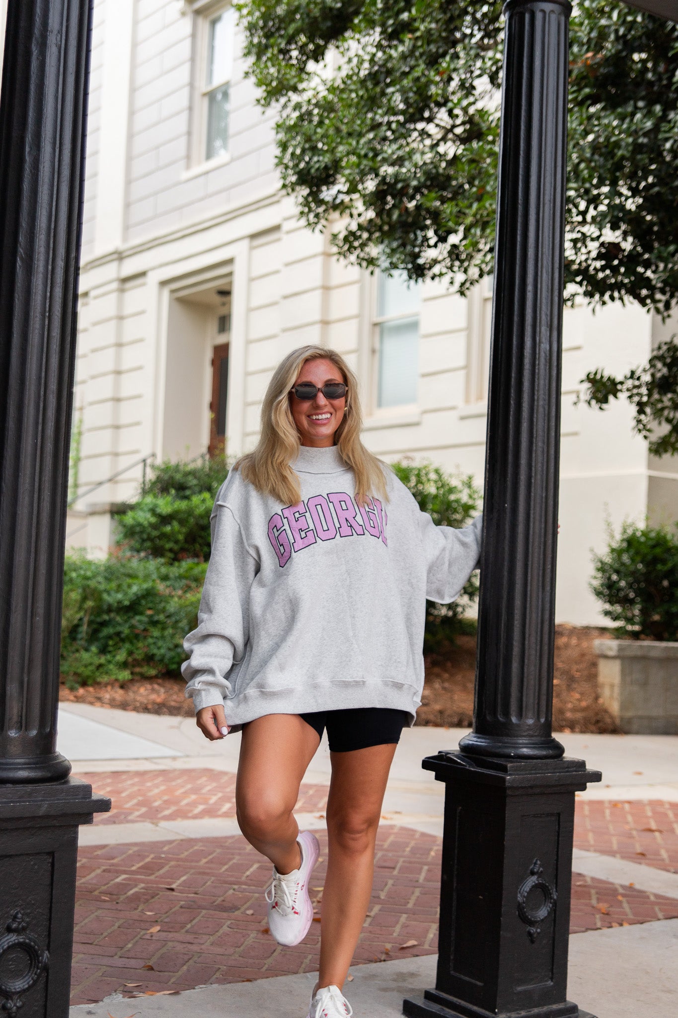 Georgia Embroidered Mock Neck Sweatshirt