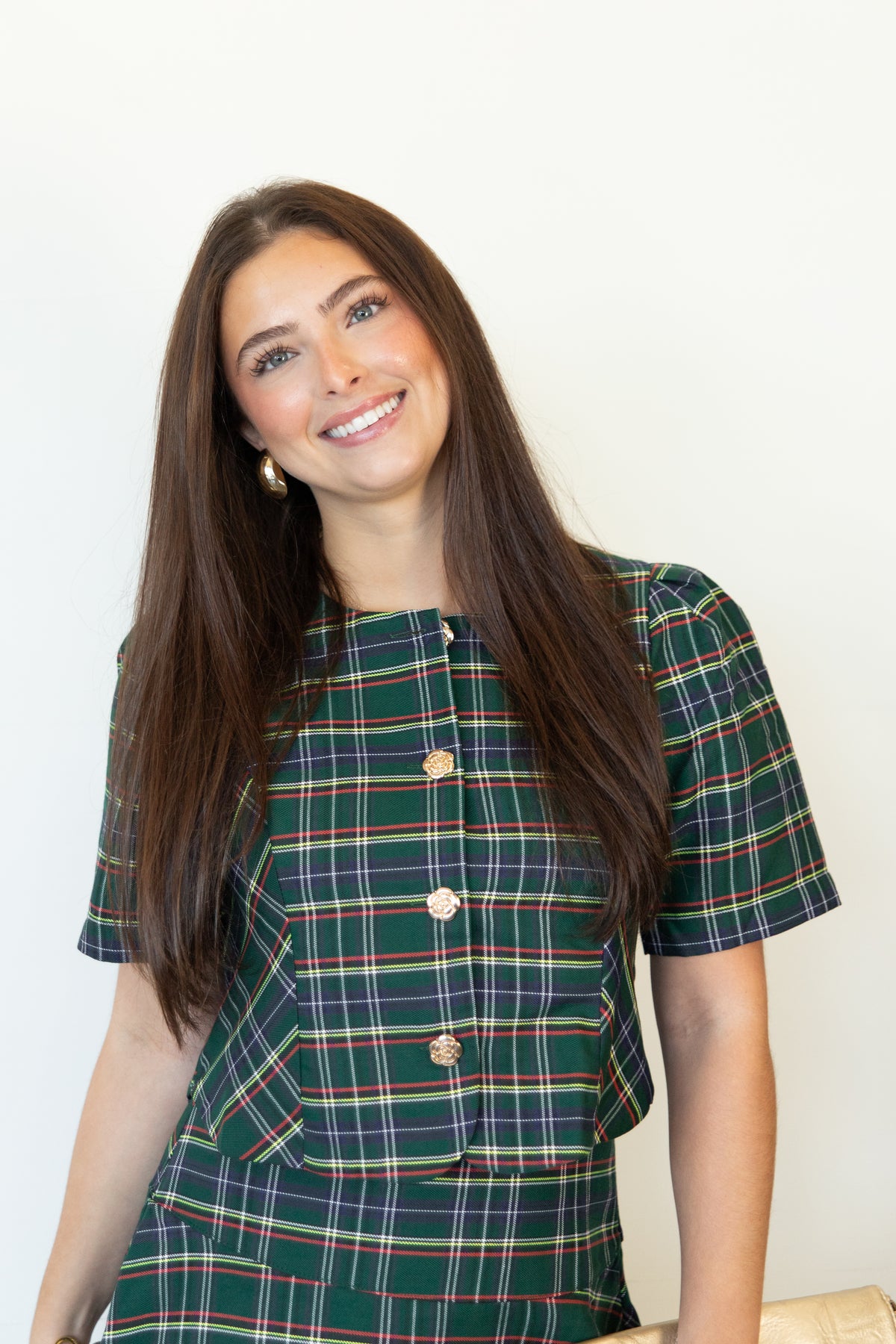Hadley Tartan Button Down Blouse