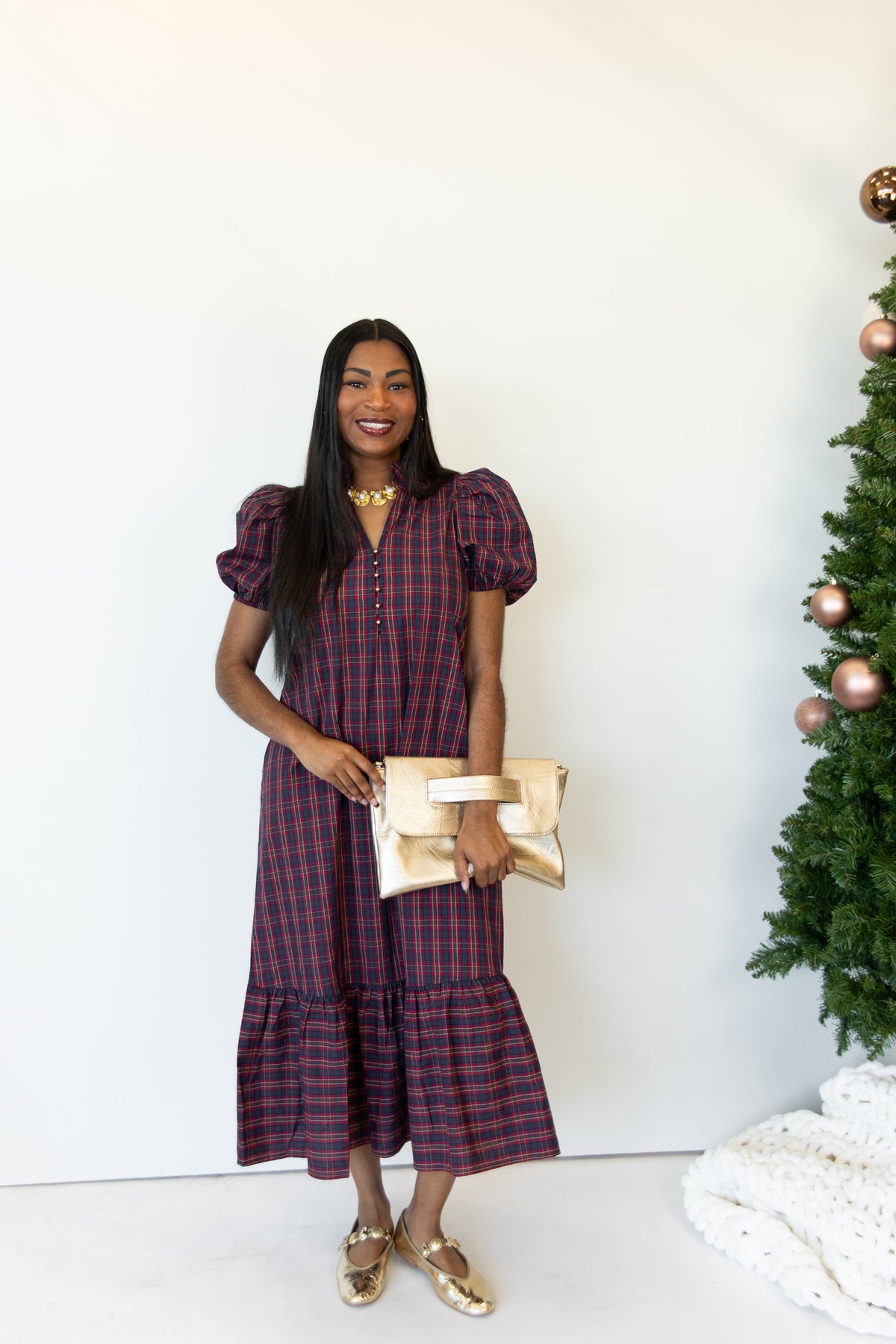 The Pippa Plaid Midi Dress