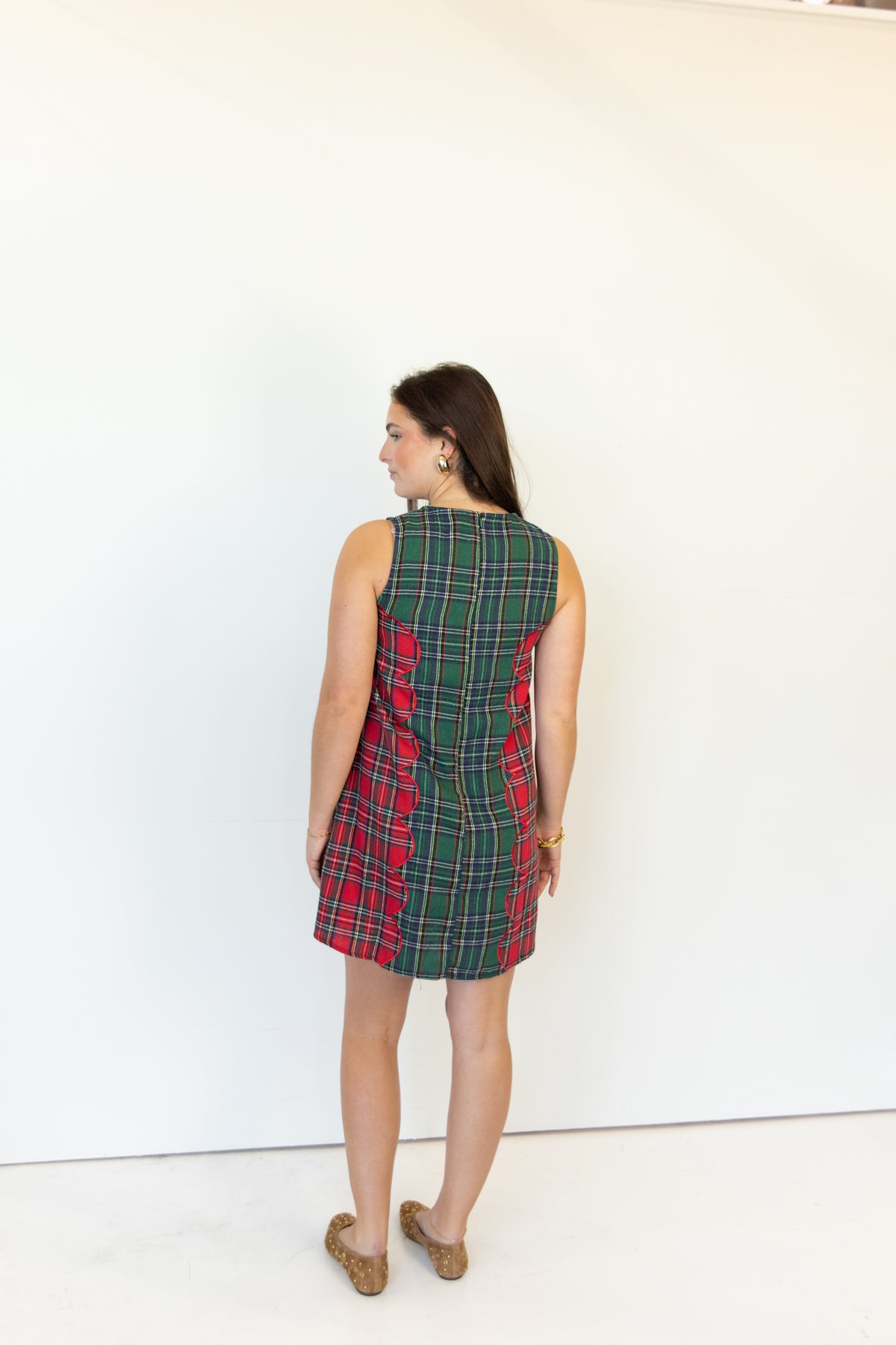 Evergreen Plaid Mini Dress