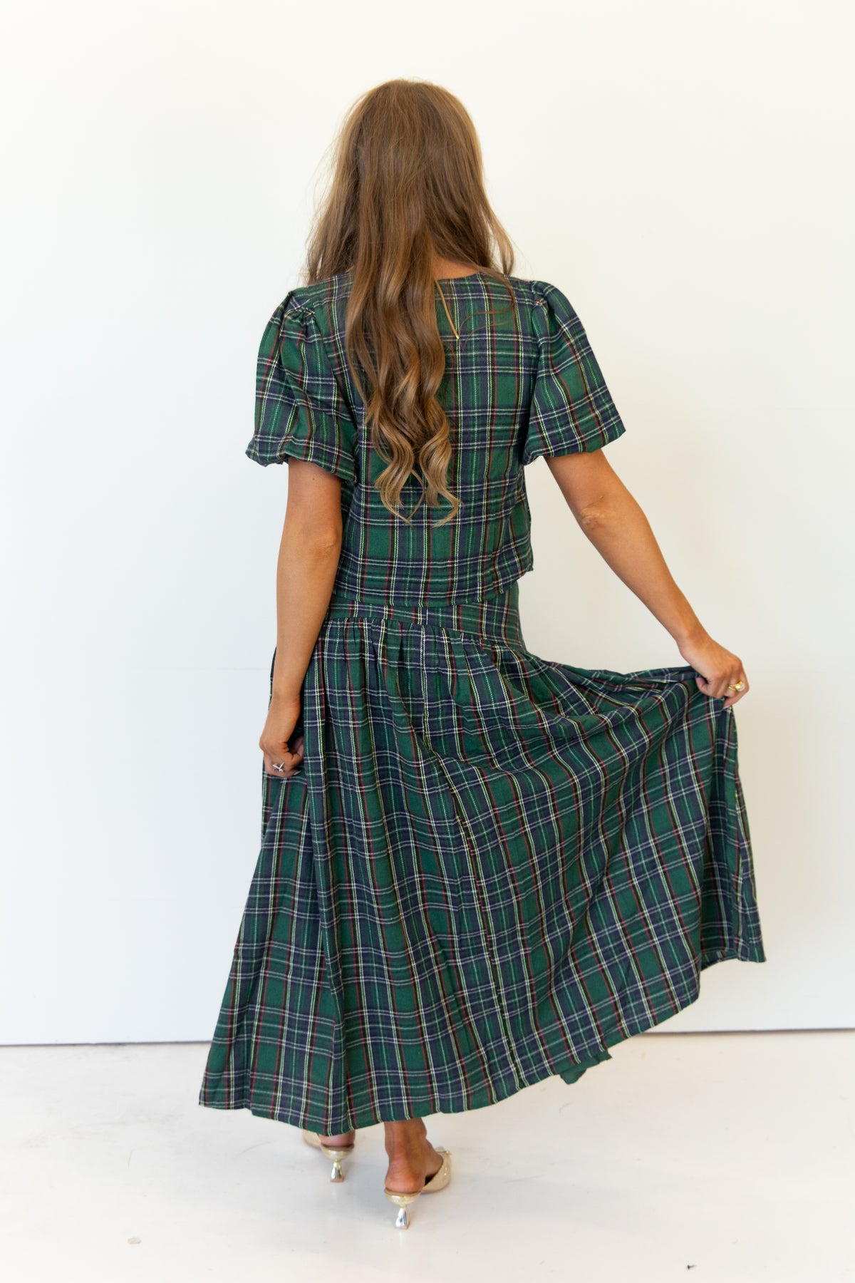 Noelle Plaid Puff Sleeve Top