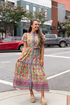 Verdantia Floral Maxi Dress in Green