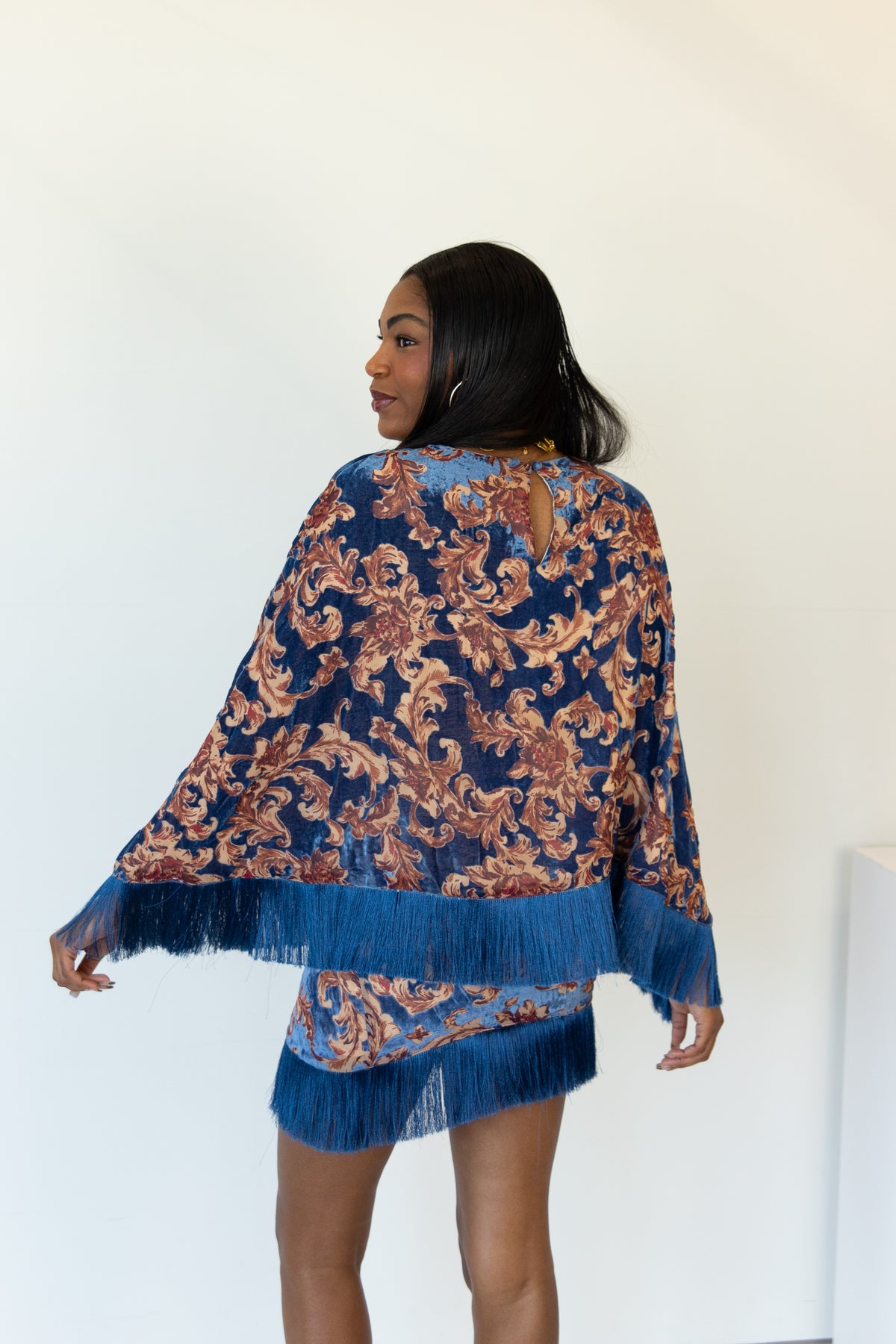 Bluebird Fringe Mini Skirt