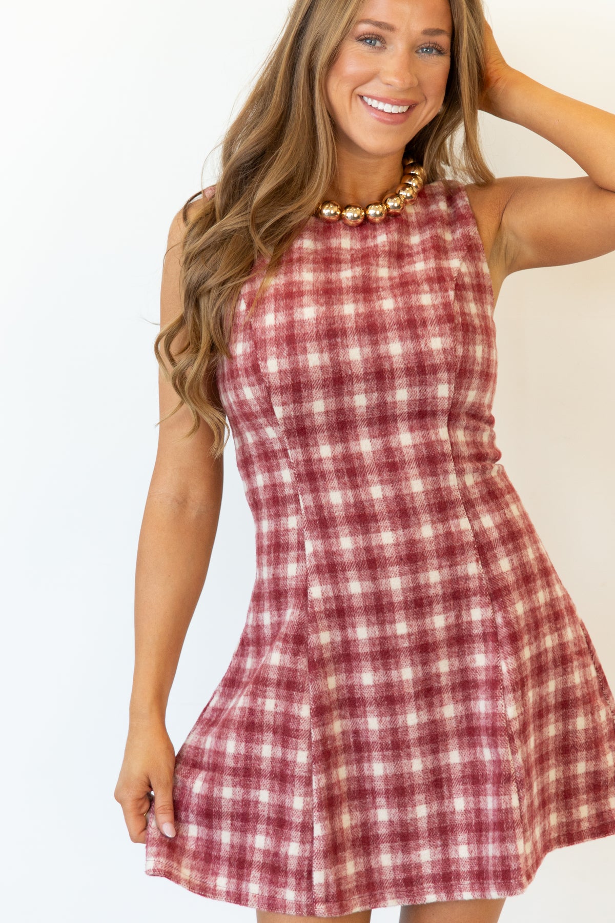 Belle Gingham Sleeveless Dress