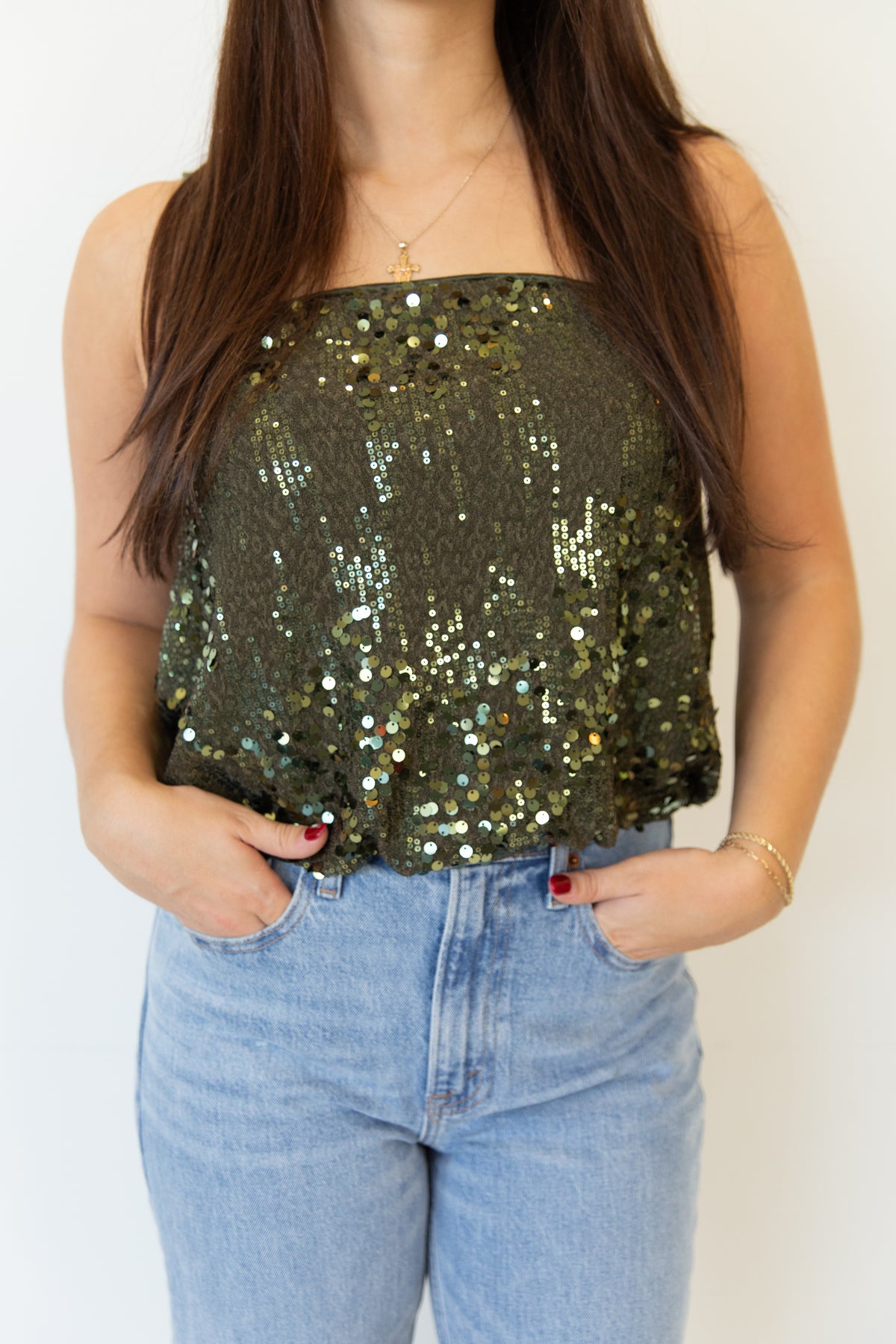 Olivia Sequin Bubble Top