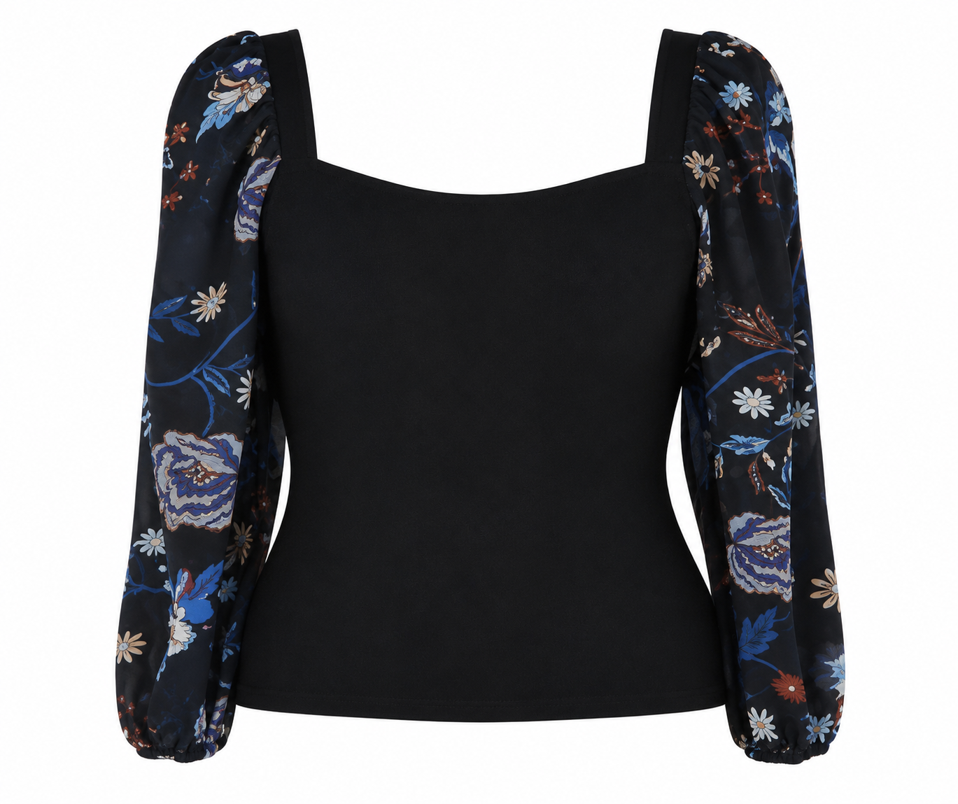 Camille Sheer Floral Sleeve Blouse