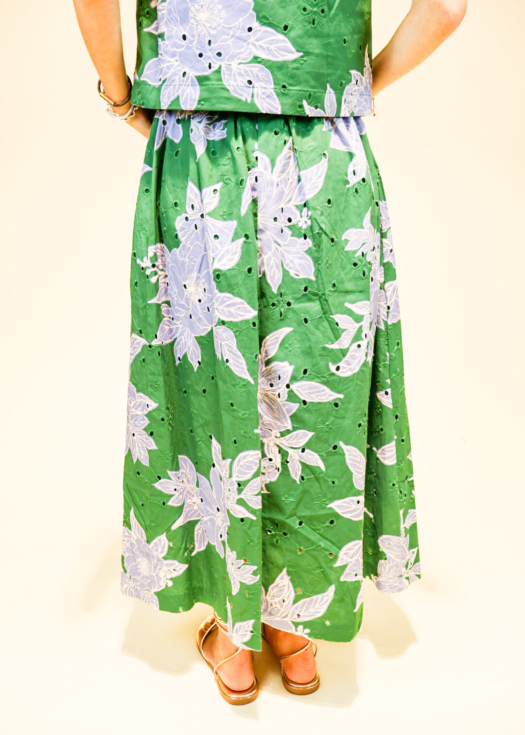 Marybeth Eyelet Floral Maxi Skirt