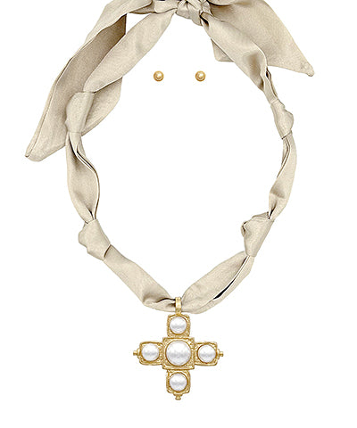 Baroque Medallion Scarf Necklace