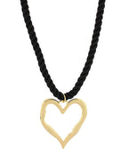Bold Heart Outline Cord Necklace