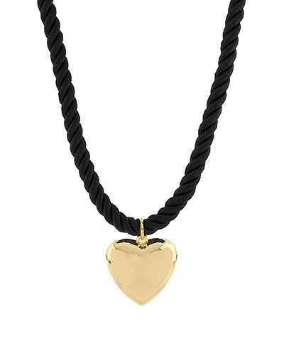 Bold Heart Cord Necklace