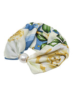 Pearl Magnet Floral Scarf Necklace