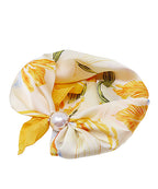 Pearl Magnet Floral Scarf Necklace