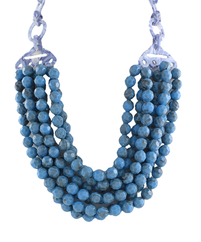 7 Layered Faceted Stone Necklace