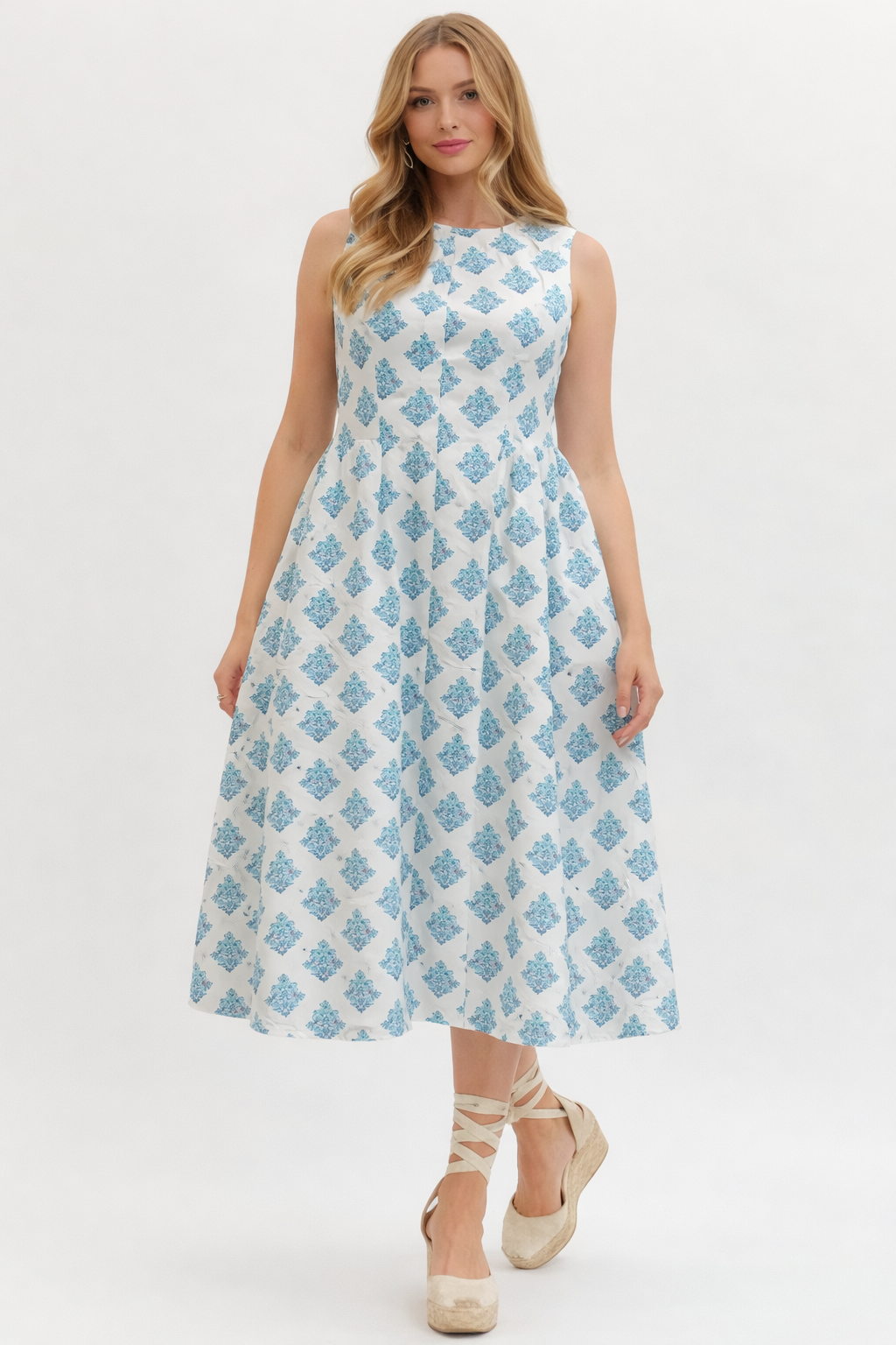 haven midi dress HAVEN FLARED MIDI DRESS in IVY ROMANCE