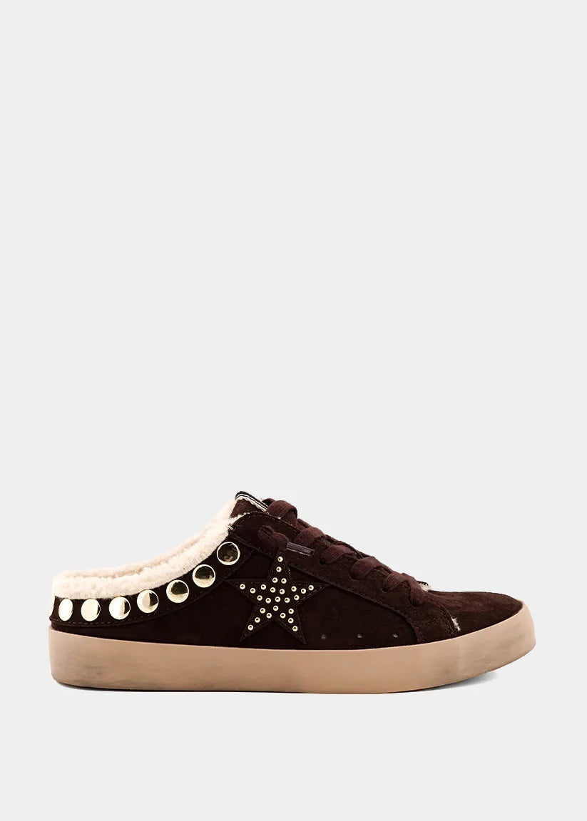 Pippa Studded Shearling Mule Sneaker
