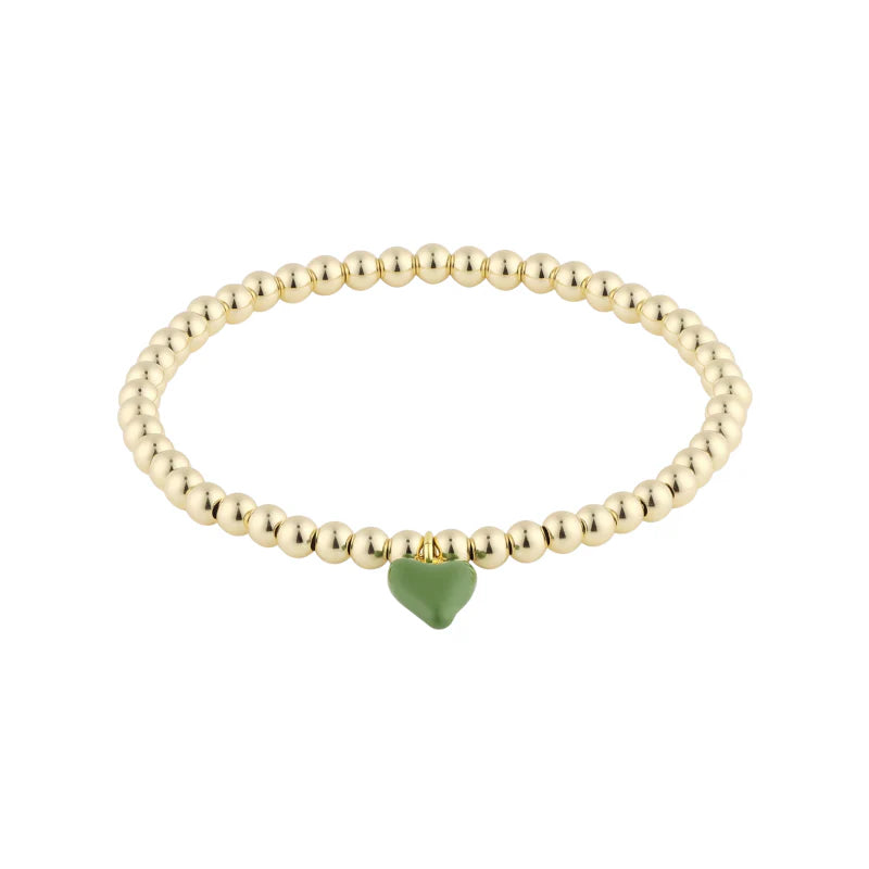 Bead Bracelet w/ Heart Charm