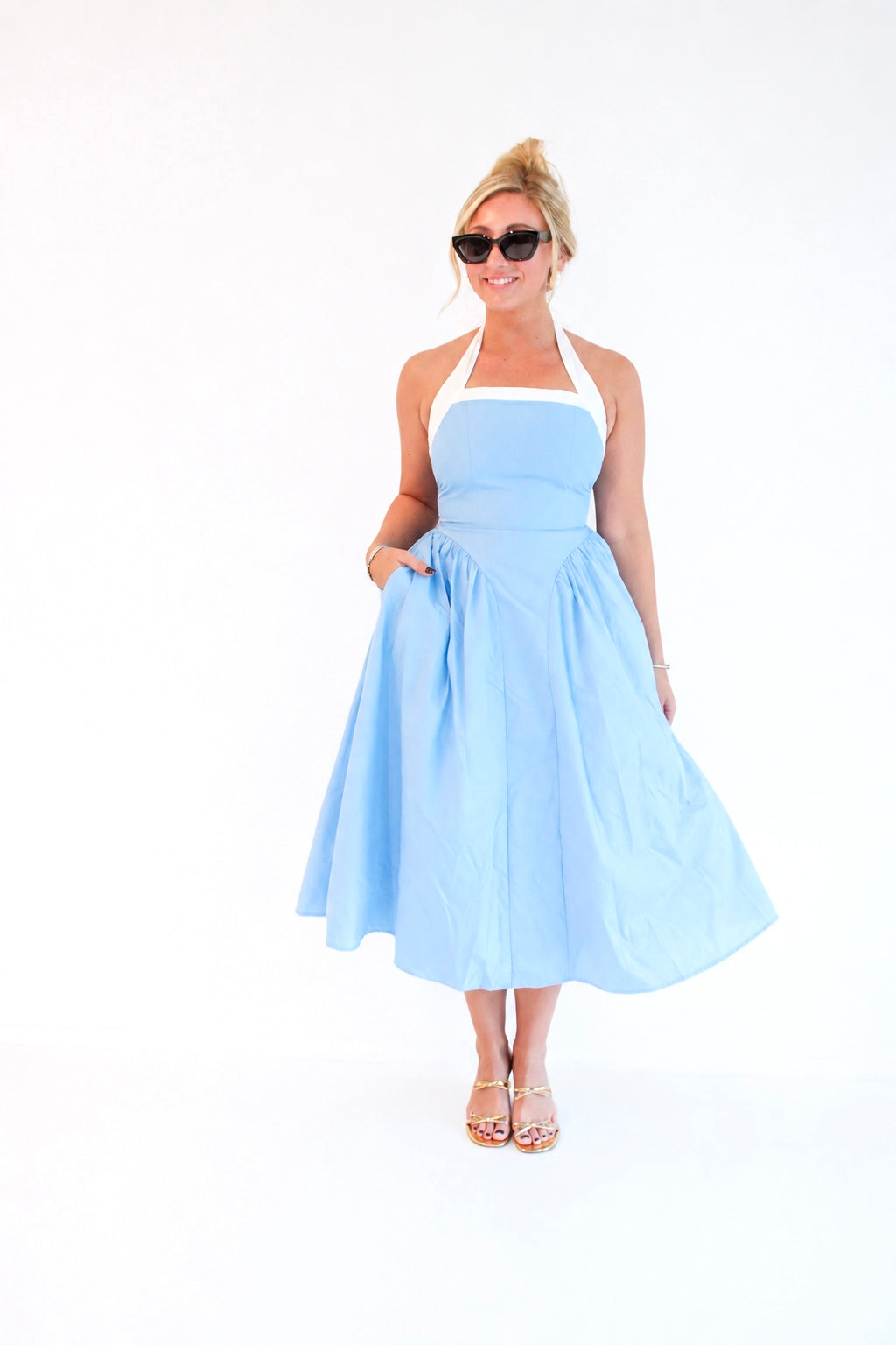 Kamryn Tie Neck Midi Dress