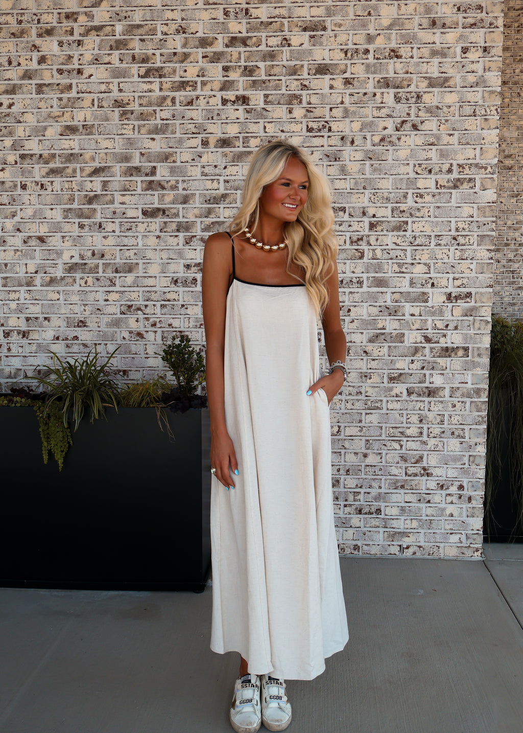 Harrington Trim Maxi Dress