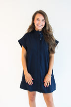 Abigail Shirt Dress in Navy