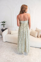 Garden Stripe Detail Maxi Dress