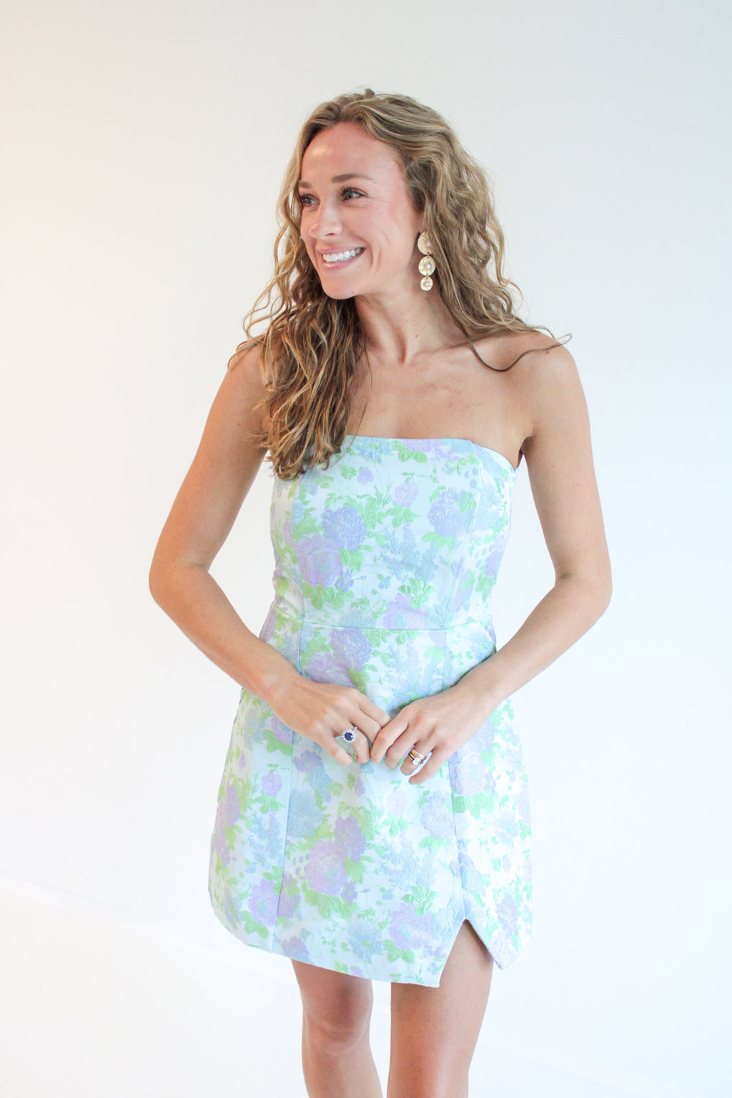 Tia Floral Strapless Mini Dress