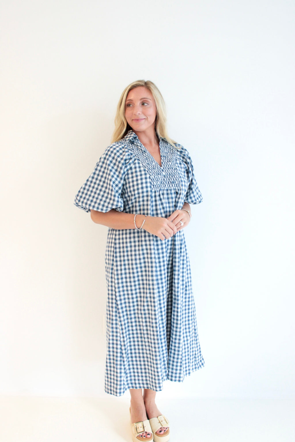 Jessie Puff Sleeve Midi Dress