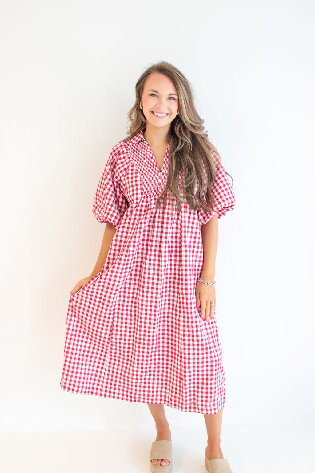 Jessie Puff Sleeve Midi Dress