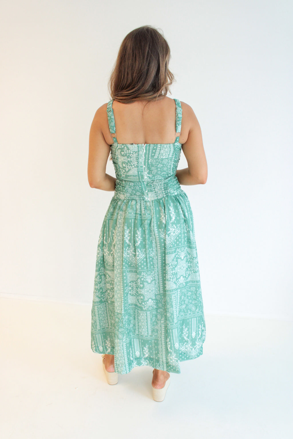 Gracie Paisley Print Midi Dress