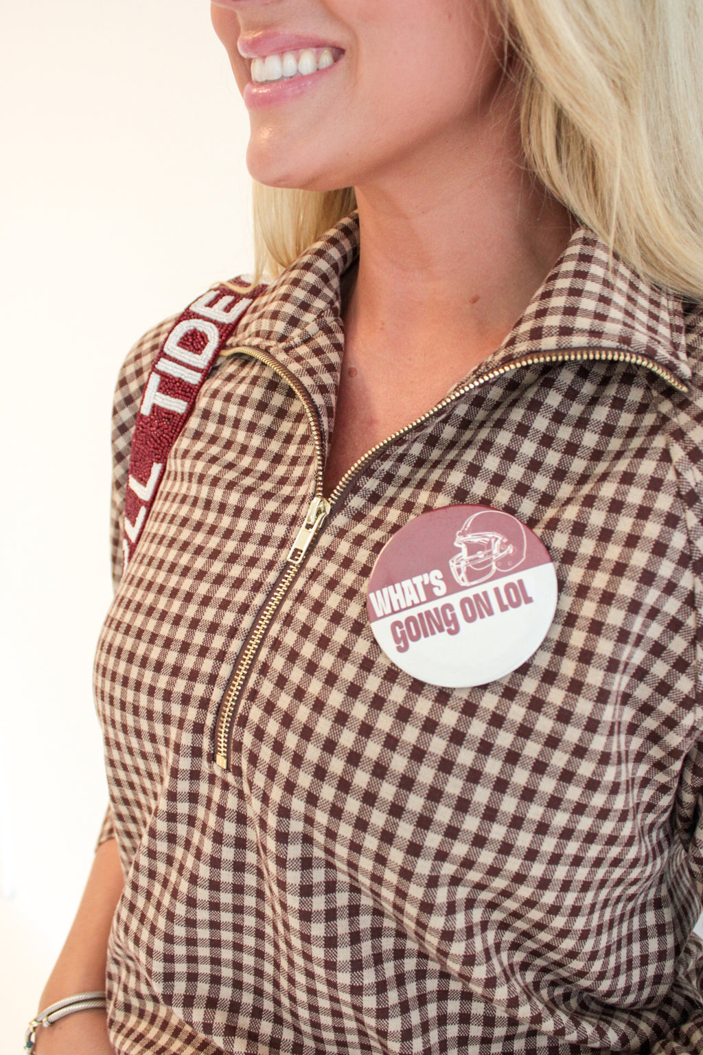 Gloria Gingham Half-Zip Pullover
