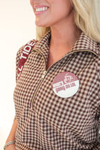 Gloria Gingham Half-Zip Pullover