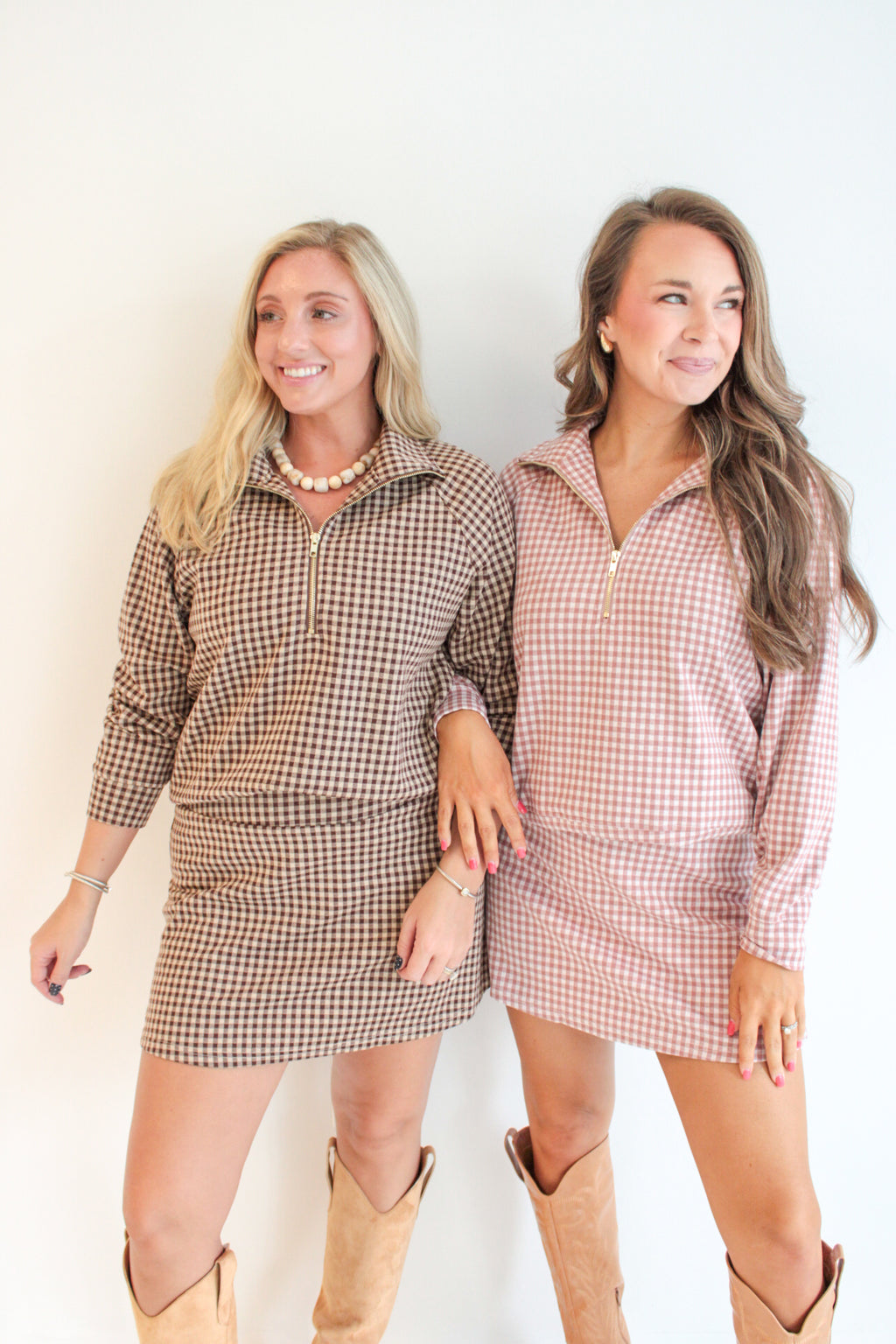 Gloria Gingham Half-Zip Pullover