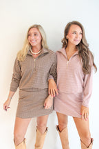 Gloria Gingham Half-Zip Pullover