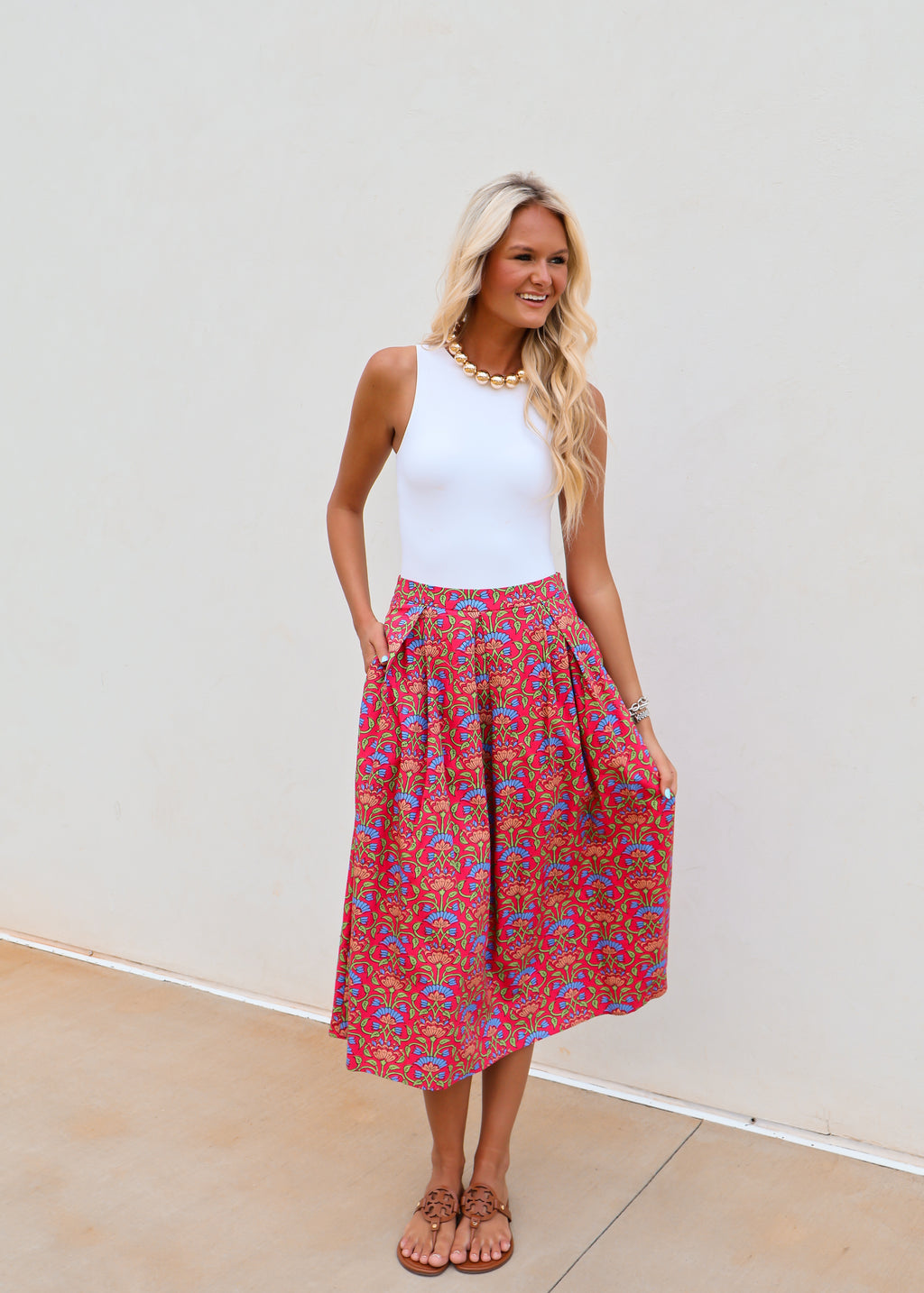 Farah Floral Midi Skirt