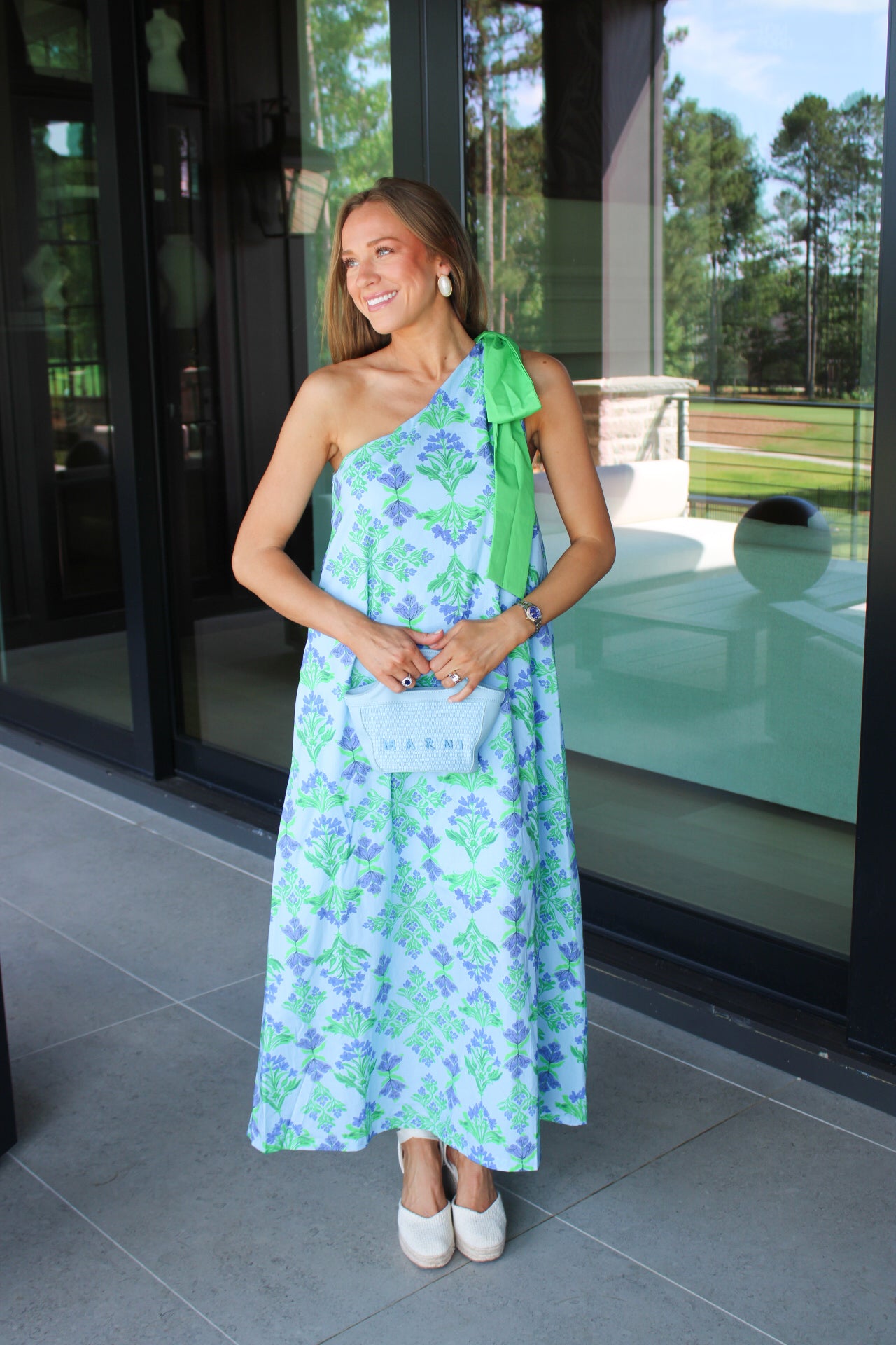 Flora Garden One Shoulder Maxi Dress