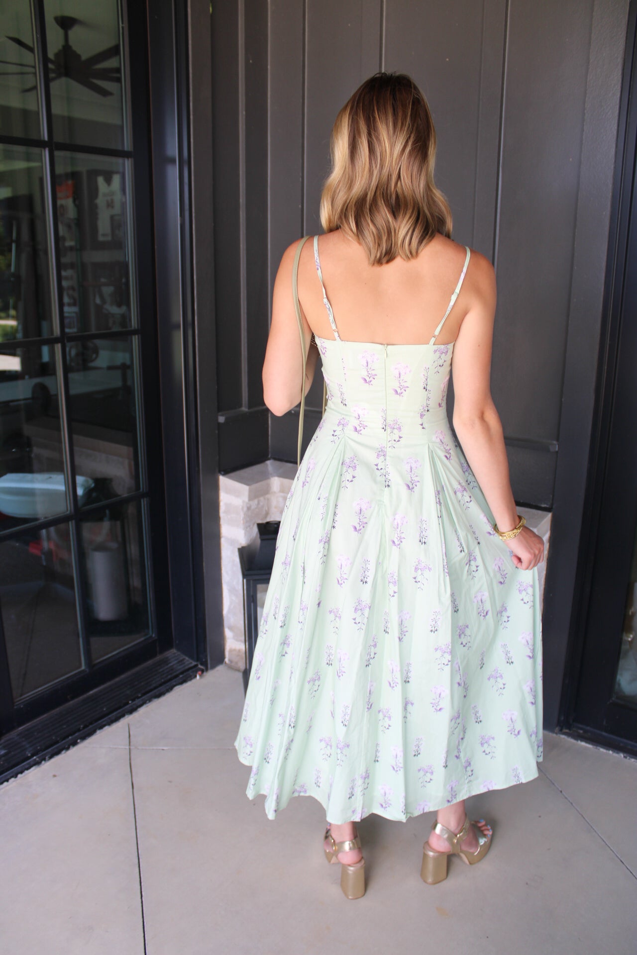 Brielle Meadow Strap Midi Dress