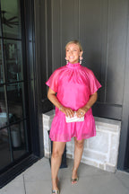 Fuchsia Cloud Mini Dress