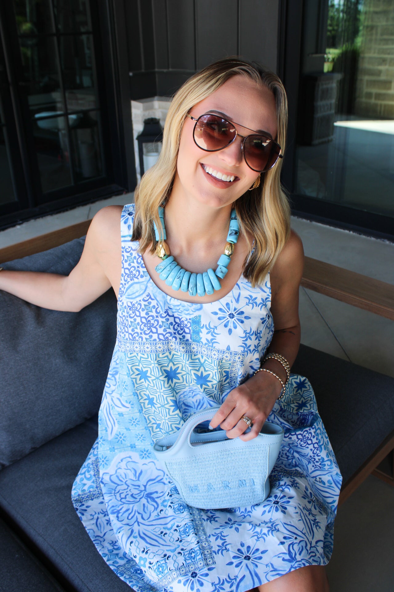 Presley Patchwork Floral Swing Dress