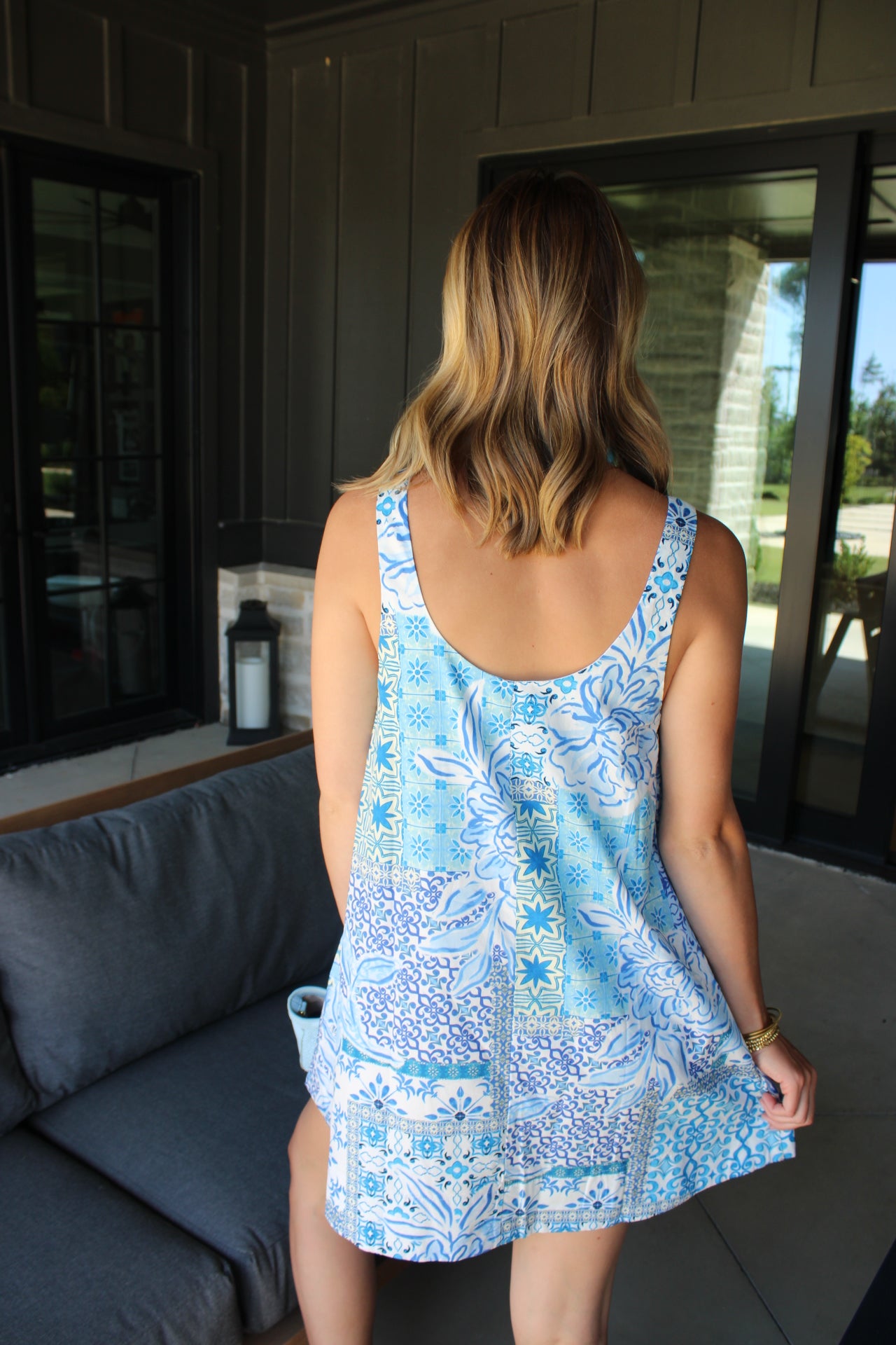 Presley Patchwork Floral Swing Dress