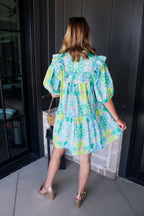 Lilah Floral Ruffle Shoulder Dress