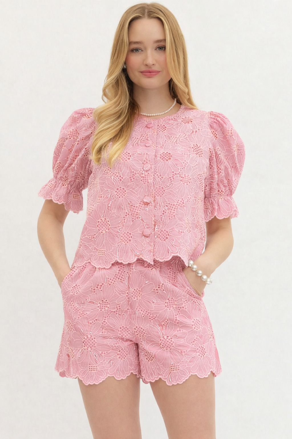 Elodie Lace Puff Sleeve Top