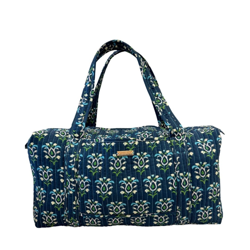 Rosemary Indigo Quilted Signature Duffle Bag