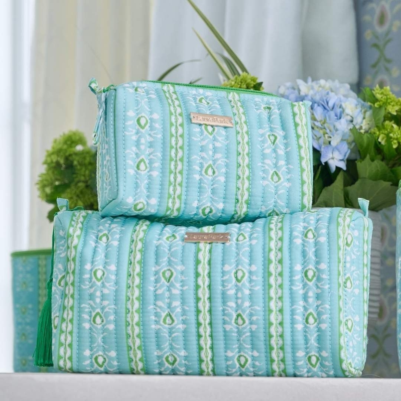 Rosemary Stripe Blue Signature Cosmetic Bag