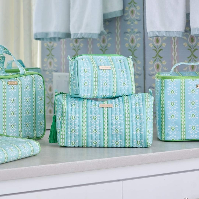 Rosemary Stripe Blue Signature Cosmetic Bag