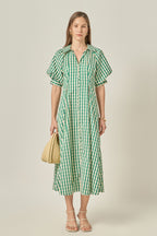 Clara Gingham Check Midi Dress