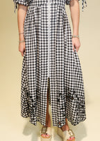 Darcy Gingham Eyelet Midi Dress