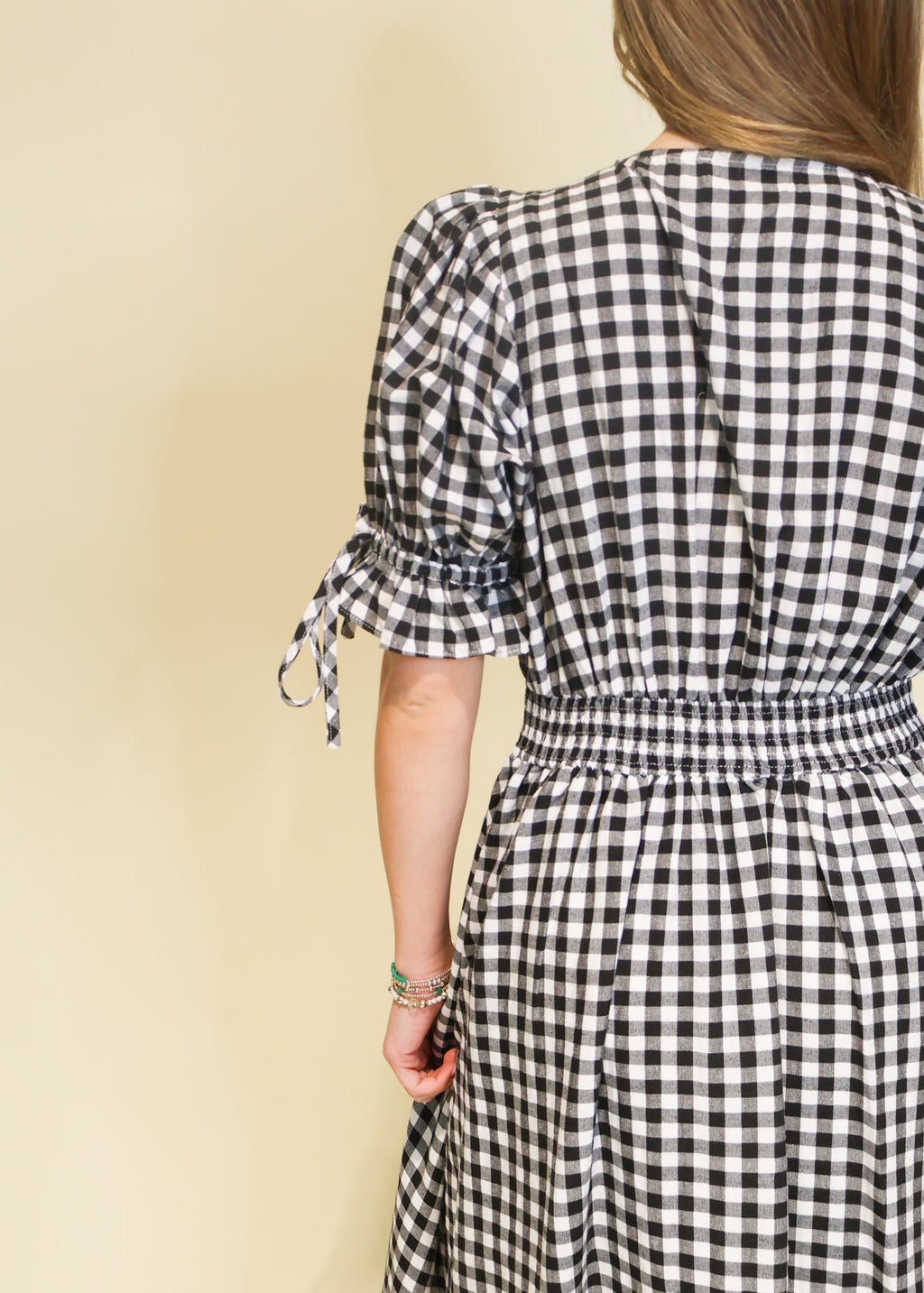 Darcy Gingham Eyelet Midi Dress