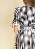 Darcy Gingham Eyelet Midi Dress
