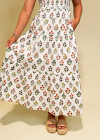 Flutter Sleeve Printed Midi Dress