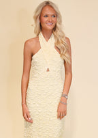 Solene Strechy Halter Neck Midi Dress