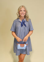 Elora Stripe Collared Swing Mini Dress